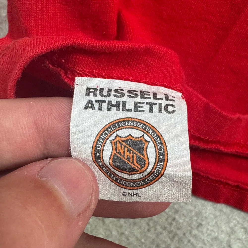 Russell Athletic Chicago Blackhawks T-Shirt Mens XXL Red Vintage 90s NHL‎ USA